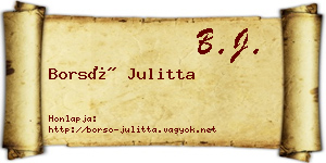 Borsó Julitta névjegykártya